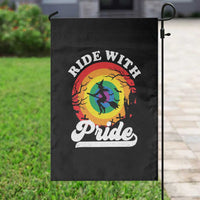 Funny Halloween LGBT Garden Flag Ride With Pride Witch Rainbow - Wonder Print Shop