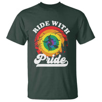 Funny Halloween LGBT T Shirt Ride With Pride Witch Rainbow - Wonder Print Shop