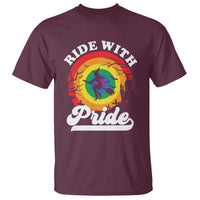 Funny Halloween LGBT T Shirt Ride With Pride Witch Rainbow - Wonder Print Shop