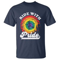 Funny Halloween LGBT T Shirt Ride With Pride Witch Rainbow - Wonder Print Shop