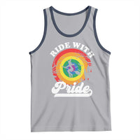 Funny Halloween LGBT Tank Top Ride With Pride Witch Rainbow