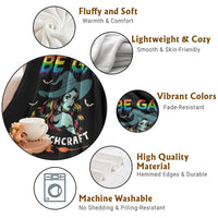 Funny Halloween LGBT Throw Blanket Be Gay Do Witchcraft Rainbow Witch - Wonder Print Shop