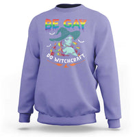 Funny Halloween LGBT Sweatshirt Be Gay Do Witchcraft Rainbow Witch - Wonder Print Shop