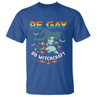 Funny Halloween LGBT T Shirt Be Gay Do Witchcraft Rainbow Witch - Wonder Print Shop