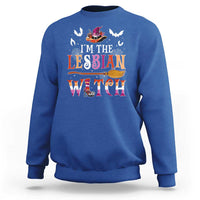 Funny Halloween LGBT Sweatshirt I'm The Lesbian Witch Spooky Season - Wonder Print Shop