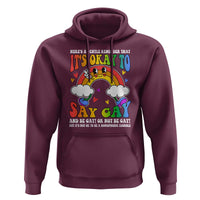 LGBT Ally Hoodie It’s Ok To Say Gay Come Out Groovy Rainbow