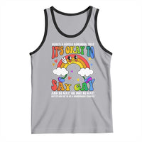 LGBT Ally Tank Top It’s Ok To Say Gay Come Out Groovy Rainbow