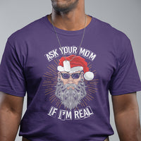 Christmas T Shirt Ask Your Mom If I'm Real Funny Santa Retro Xmas - Wonder Print Shop