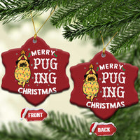 Funny Merry Pugging Christmas Dog Pugmas Pug Christmas Ornament - Wonder Print Shop