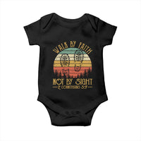 Christian Baby Onesie Walk By Faith Not By Sight Retro