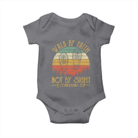 Christian Baby Onesie Walk By Faith Not By Sight Retro