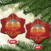 Christian Christmas Ornament Walk By Faith Not By Sight Retro - Wonder Print Shop