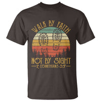 Christian T Shirt Walk By Faith Not By Sight Retro - Wonder Print Shop