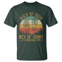 Christian T Shirt Walk By Faith Not By Sight Retro - Wonder Print Shop