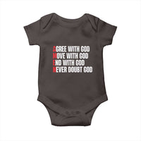Christian Baby Onesie Amen Agree Move End With God Never Doubt God