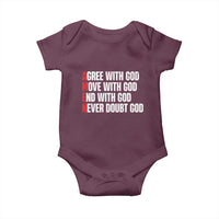 Christian Baby Onesie Amen Agree Move End With God Never Doubt God