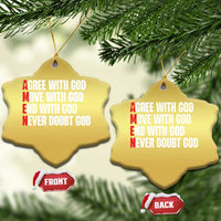 Christian Christmas Ornament Amen Agree Move End With God Never Doubt God - Wonder Print Shop