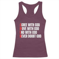 Christian Racerback Tank Top Amen Agree Move End With God Never Doubt God