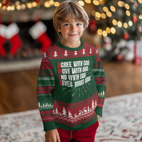 Christian Ugly Christmas Sweater Amen Agree Move End With God Never Doubt God - Wonder Print Shop