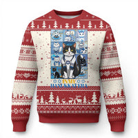 Hanukkah Cat Ugly Christmas Sweater In My Hanukkat Era Cute Jewish Cats - Wonder Print Shop
