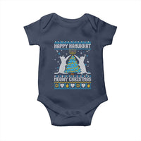 Hanukkah Christmas Cat Baby Onesie Happy Hanukkat Meowy Christmas