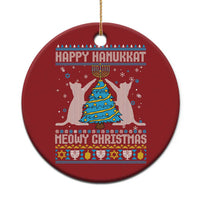Hanukkah Christmas Cat Christmas Ornament Happy Hanukkat Meowy Christmas - Wonder Print Shop