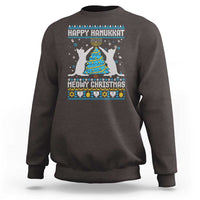 Hanukkah Christmas Cat Sweatshirt Happy Hanukkat Meowy Christmas - Wonder Print Shop