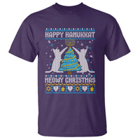 Hanukkah Christmas Cat T Shirt Happy Hanukkat Meowy Christmas - Wonder Print Shop