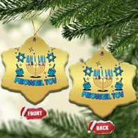 Funny Hanukkah Cat Christmas Ornament Meowzel Tov Jewish Chanukkah - Wonder Print Shop