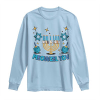 Funny Hanukkah Cat Long Sleeve Shirt Meowzel Tov Jewish Chanukkah