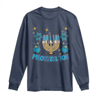 Funny Hanukkah Cat Long Sleeve Shirt Meowzel Tov Jewish Chanukkah