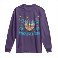 Funny Hanukkah Cat Long Sleeve Shirt Meowzel Tov Jewish Chanukkah
