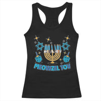 Funny Hanukkah Cat Racerback Tank Top Meowzel Tov Jewish Chanukkah