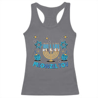 Funny Hanukkah Cat Racerback Tank Top Meowzel Tov Jewish Chanukkah