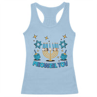 Funny Hanukkah Cat Racerback Tank Top Meowzel Tov Jewish Chanukkah