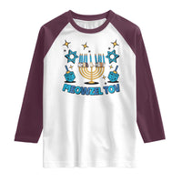 Funny Hanukkah Cat Raglan Shirt Meowzel Tov Jewish Chanukkah