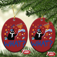 Funny Hanukkah Cat What Christmas Ornament - Wonder Print Shop