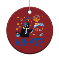 Funny Hanukkah Cat What Christmas Ornament - Wonder Print Shop