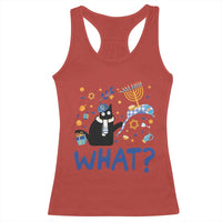 Funny Hanukkah Cat What Racerback Tank Top