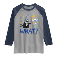 Funny Hanukkah Cat What Raglan Shirt