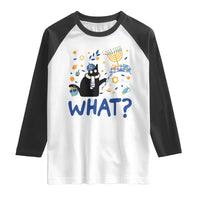Funny Hanukkah Cat What Raglan Shirt