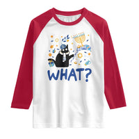 Funny Hanukkah Cat What Raglan Shirt