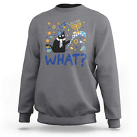Funny Hanukkah Cat What Sweatshirt - Wonder Print Shop