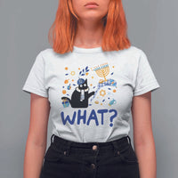 Funny Hanukkah Cat What T Shirt For Women - Wonder Print Shop