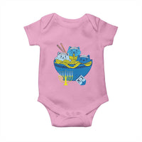 Funny Hanukkah Cat Baby Onesie Kawaii Cat Eating Ramen Anime Jewish Kitten