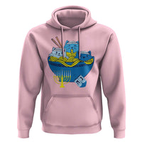Funny Hanukkah Cat Hoodie Kawaii Cat Eating Ramen Anime Jewish Kitten