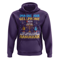 Funny Hanukkah Hoodie Imagine Cellphone Was At 10 Percent