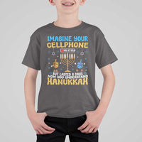Funny Hanukkah T Shirt For Kid Imagine Cellphone Was At 10 Percent - Wonder Print Shop