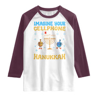 Funny Hanukkah Raglan Shirt Imagine Cellphone Was At 10 Percent