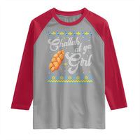 Funny Hanukkah Raglan Shirt Challah At Ya Girl